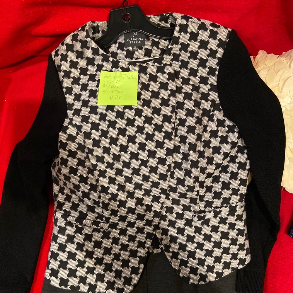 Checkered Blazer Top by Adrianna Papell